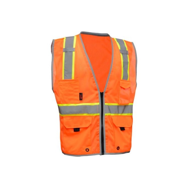Gss Safety GSS Safety Class 2 Hype-Lite Safety Vest w/Black Side-Orange-5XL 1704-5XL - main